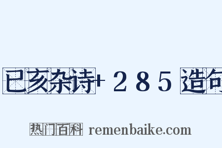 已亥杂诗+285造句是什么意思的图片